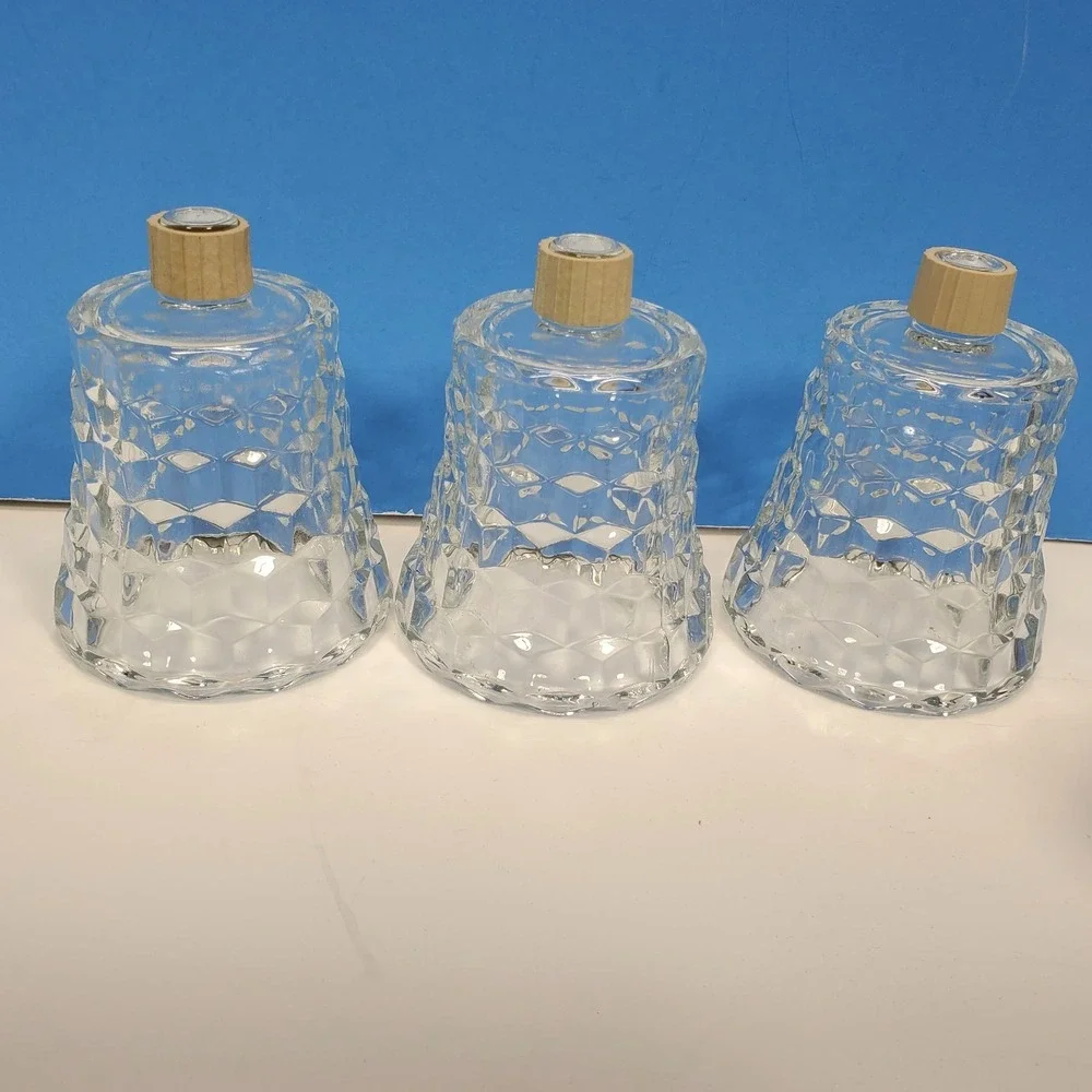 Vintage Votive Cups‎ Peg Candles Cubist Glass Home Interiors Quantity of 3